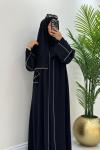 İNCİLİ ABAYA Siyah